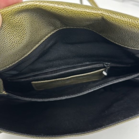 Designer Walter Steiger Green Pebble Leather Shoulder handbag - Picture 4 of 4